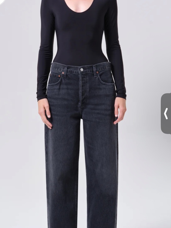 Agolde Denim - Agolde Black Washed High-Rise Straight Leg Jeans in Recess